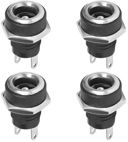 Comforty Lot de 4 connecteurs DC femelle 2 broches 5,5 x 2,1 mm Fiche creuse femelle DC Power Jack femelle (4)