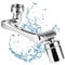 FAOKZE Bad Wasserhahn Aufsatz Drehbarer, Verlängerung Silber Mit Wassersparer, 1440 Schwenkbarer, Mit Zwei Sprühmodi, Für Küche Und Bad