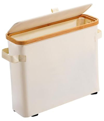 MagiDeal Porta Rotoli Carta Igienica in Bambù, Contenitore Carta Igienica, Contenitore per La Conservazione Del Rotolo Di Carta Igienica, Porta Carta Igienica Con Coperchio, Beige