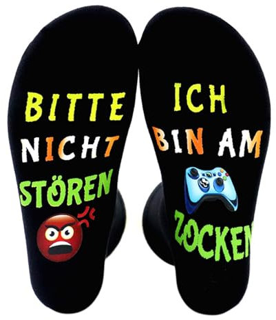 Lustige Socken,Zocker Geschenk,Socken Zocken,Bitte Nicht Stören Ich Zocke Gaming Socke, Lustige Weihnachtsgeschenke Lustig Gamer Geschenk Neuheit Geburtstag Geschenke,Lässige Socke für Jungs Männer