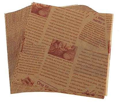 PAMINGONO 200piezas Papel Encerado Para Hornear Antiadherente Para Envolver Sándwiches Dulces Retro