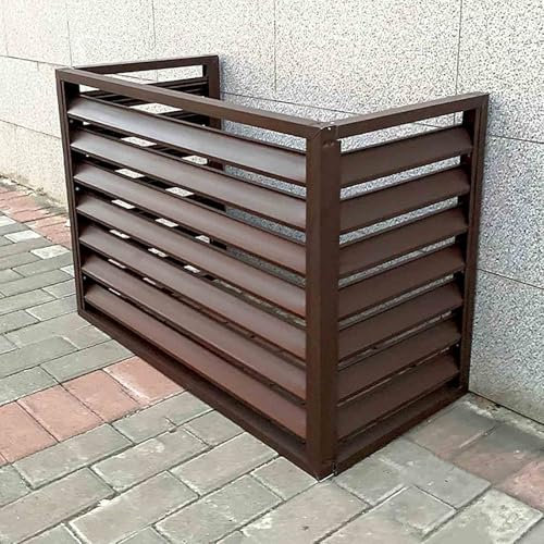 Outdoor Air Conditioner Cover, Aluminium Outdoor Heat Pump Cover, Weatherproof Air Conditioning Cover, Decorative Privacy Barrier Screen, Anti Noise Heat Pump Box