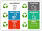 Addis Mixed Pack of 6 Multi Recycling Waste Bin Stickers, A4 Self Adhesive Labels for Waste Bins Food Plastics Paper Card Mixed Glass & General waste Each Label 14 x 6.5cm