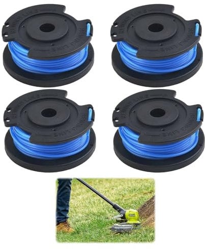 Watlikeup 4PCS String Trimmer Replacement Spool Line 0.065,Strimmer Spool Compatible with Ryobi One+ AC14Rl3A,18V 24V 40V Cordless Trimmers,11ft Strimmer Wire for Ryobi,for Efficient Cutting