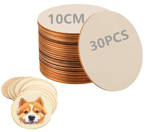 Holzscheiben,30 Stück Holz Herzen Deco Scheiben Holz Log Scheiben Naturholz Naturholzscheiben 3mm Dicke für DIY Handwerk Hochzeit Mittelstücke Basteln Bemalen Scrapbooking (10 cm)