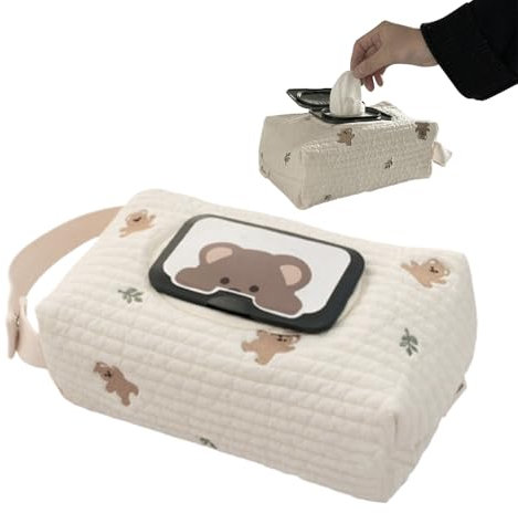 Travel Wipes Case, Refillable Wipes Container, Portable, Storage Organizer, Mini Wipes Carrier, Reusable Baby Wipes Pouch, Stroller, Camping, Outdoor, Home, Walking, Bathroom and Daily Use