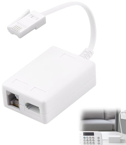 ADSL Filter Microfilter Splitter, BT Plug to RJ11 Broadband Internet Filter Adapter with Cable Lead for Routers WiFi Landline Modem Telephone Fax Compatible with Sky BT TalkTalk Plusnet EE Vodafone