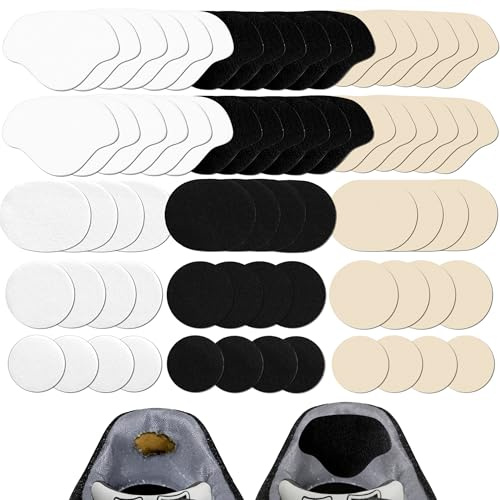 YinnFeen 36 Pares Parches Reparación Zapatillas, 3 Colores Reparación Talón Zapato, Parches Reparación Interior Talón Autoadhesivos Protector Talón Parches Reparación Agujeros Zapatos Zapatillas Ropa
