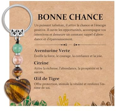 Seyaa Idee Cadeau Femme Porte Clef Coeur Pierre Naturelle Bijoux de Sac | Cadeau pour Femme Meilleure Amie Sœur Fille Collègue, Cadeau Femme Original Utile Anniversaire Noël