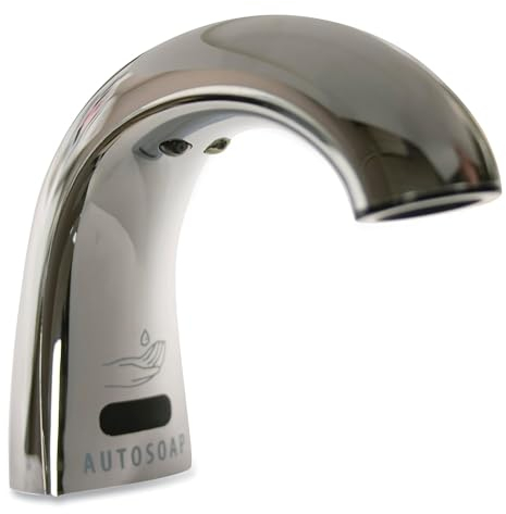 Rubbermaid Commercial Products One-Shot Touch Free Liquid Foam Dispenser, Chrome, Touch Free Sink Faucet for Airport/School/Office/Commercial Bathrooms