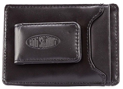 Big Skinny Herren Leder Magnet Geldklammer Slim Wallet für bis zu 12 Karten Schwarz
