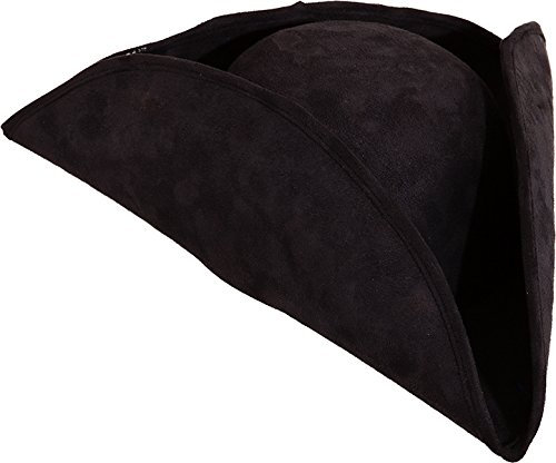 Dreispitz schwarz (samtig, biegsam) - Kopfweite: 58 und 60 (58)