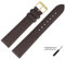 MARBURGER Uhrenarmband 20mm Leder Braun Gold Glatt Mit Naht - Montage Set 7592031000220