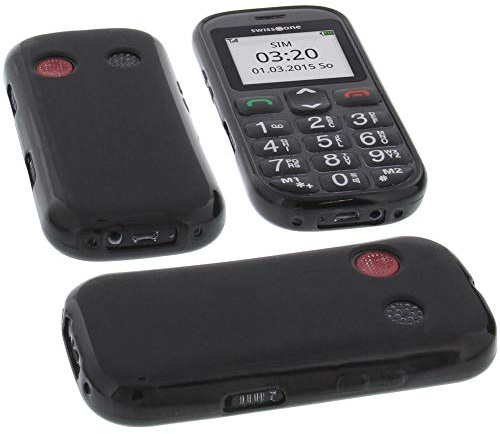foto-kontor Hülle kompatibel mit Swisstone BBM 320C Tasche Gummi TPU Schutz Handytasche schwarz