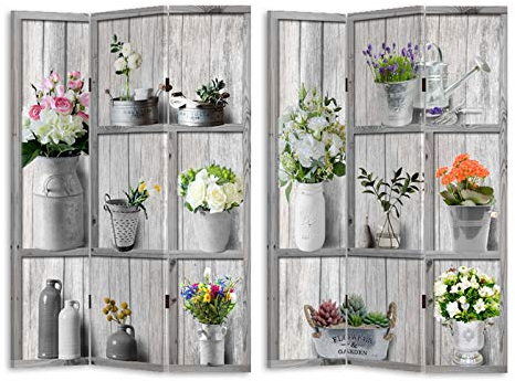 HTI-Line Paravent Flora Sichtschutz Spanische Wand Raumteiler