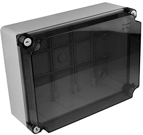 Marlanvil Abzweigkasten 300x220x120 IP66 Aufputz Abzweigdose Verbindungsdose hermetische Industriegehäuse PVC Grau RAL 7035 Wasserfest