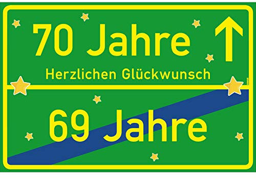 vanva 70 Jahre Herzlichen Glückwunsch Schild - Dekoration Partydeko Geschenk für den 70 Geburtstag Grün
