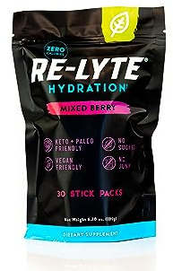 REDMOND Re-Lyte HYDRATION Drink MIXED BERRY, 30 x 6,3g Sachets - Elektrolyte Pulver, zuckerfrei, mit echtem Real Salt, über 60 wichtige Mineralstoffe & Spurenelemente, 30 Stick Pack