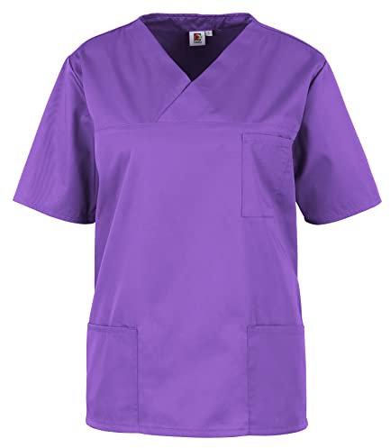BEB Damen Kasack Basic Unisex Medizinisches Schlupfhemd, Violett, XS