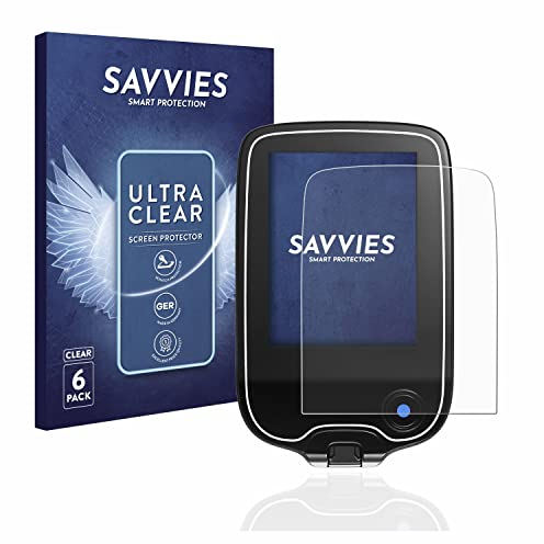 Savvies 6 Stück Schutzfolie für Freestyle Libre 2 Displayschutz-Folie Ultra-Transparent