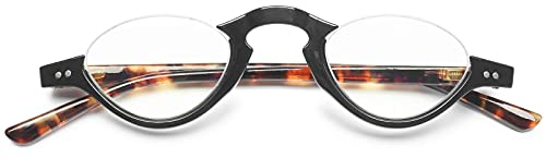 VEVESMUNDO Anti Blaulicht Lesebrille Damen Herren Modern Federscharnier Computerbrille Blaulichtfilter Lesehife Sehhilfe Brille mit sehstärke (Schwarz & Leopardenmuster Brillenbügel, 2.5)