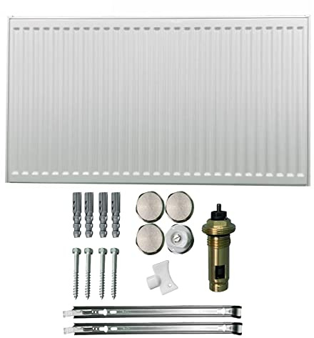 JeCo Heizkörper Typ 22 Compact Universalheizkörper Heizung 6 Muffen Anschluss unten (HxL: 900 x 1900 mm)