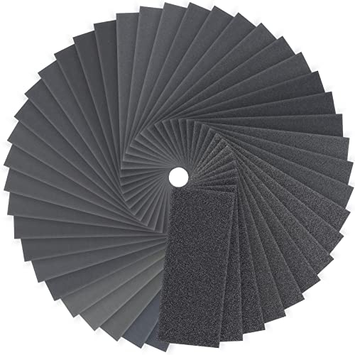 Papier de Verre, 120 à 3000 Grain Papier a Poncer eau/sec Carrosserie, Bois, Métal, 9 x 3.6 Papier Abrasif (84pcs)