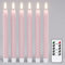 Eldnacele Battery Operated LED Taper Candles with Remote Control, Flickering Flameless Spiral Window Candle Sticks for Wedding Dinner Christmas Decoration(0.78 X 9.8 Inches)