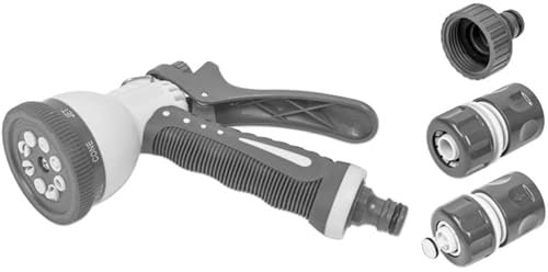 Elkoza® Garden Watering Hose Spray Gun 8 Functions 4 Elements Anti Leaking Nozzle High Pressure Washer Gun Ultimate Hose Pipe Fittings Hose Gun Sprinkler (8 Functions 4 Elements Spray Hose Pipe Gun)