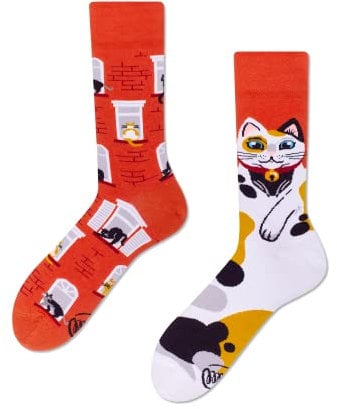 Many Mornings Lustige Bunte Katzensocken Damen und Herren Unisex CITY CAT 35-38 Baumwollsocken mit Katzenmotiv Witzige Geschenkidee für Katzenliebhaber