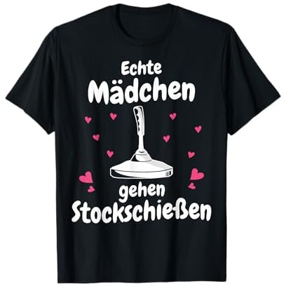 Stockschießen Echte Mädchen gehen Stockschießen T-Shirt