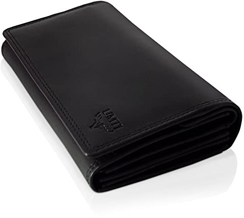 UMTI Leder Damenbörse Damen Geldbörse Börse 23- (99A) Damen Portemonnaie Damen Geldbörsen Damen Geldbeutel Damen Portmonee Damen Portmonai Schwarz