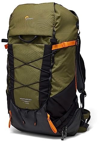 Lowepro PhotoSport X Backpack 45L AW Kamerarucksack für Spiegelreflex- und Spiegellose Kameras, Herausnehmbarer Kamera-Einsatz, Bergsteiger-Funktionen, Größe M/L, Dunkelgrau/Grün