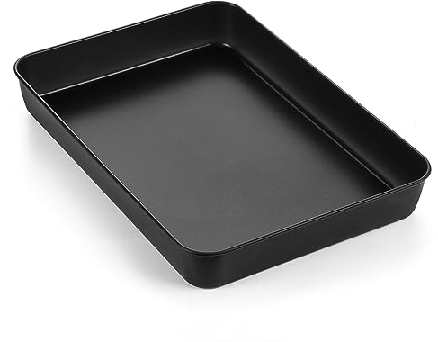 TEAMFAR Backblech, Edelstahl Antihaft Auflaufform Kuchenblech, Rechteckigies Tiefes Backform Fettpfanne für Kuchen/Lasagne/Brownie, Gesund & Leicht zu Reinigen, 26,5x20,5x4,7cm