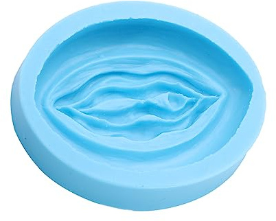 Agoky 1Pcs 3D Vulva Ausstecher Silikonform DIY Backform Shokoladeformen weibliche männlich Orgel Fondant Ausstechformen für Kuchen Torten Keks Törtchen Blau B Einheitsgröße