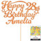 Personalised Happy Birthday Glitter Cake Topper Stars - Rust Orange Any Name & Any Age Glitter Cake Decoration and Sprinkles - Happy Birthday Decorations - Personalised Toppers for Cakes by Cakeshop
