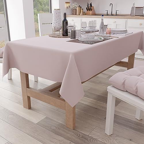 PETTI Artigiani Italiani - Tovaglia Rettangolare Elegante in Cotone, Copritavolo Cucina, Rosa X6 Posti (140x180 cm), 100% Made in Italy