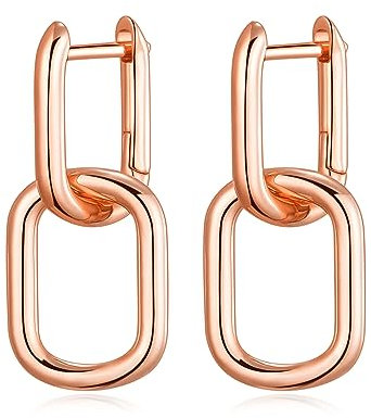 Philip Jones Rose Gold Plated Paperclip Earrings