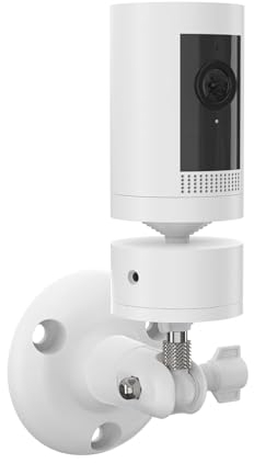 HOLACA Camera Wall Mounting Brackets for R ing Indoor/Outdoor Pan-Tilt Mount, Compatible with Stick Up Cam Plug-In (Power adapter and camera not included), White