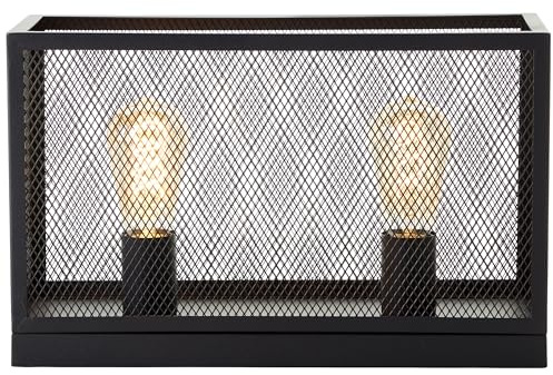 Brilliant Lampe Maze Tischleuchte 40x15cm schwarz korund Metall schwarz 2x A60, E27, 60 W