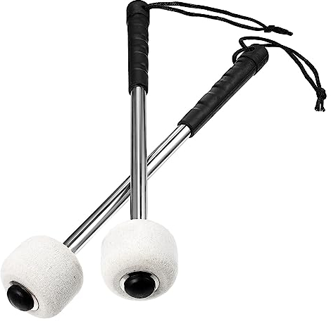 2 Stück Edelstahl Trommelschlägel Mit Wollfilzkopf Perfekte Schlagzeugsticks Für Anfänger Leichte Und Rutschfeste Trommelstöcke Für Musikspiel