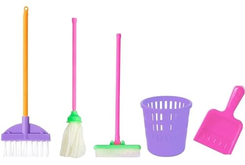 9 Piece Mini Cleaning Tool, Cleaning Toy Set, Dollhouse Furniture, Miniature Dollhouse Accessories, Toy Set for Girls and Children (Random Colors)