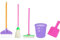 9 Piece Mini Cleaning Tool, Cleaning Toy Set, Dollhouse Furniture, Miniature Dollhouse Accessories, Toy Set for Girls and Children (Random Colors)