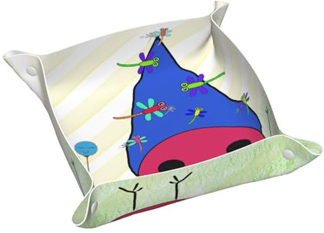 Küken in einem Hut, bedrucktes Leder-Aufbewahrungstablett, wasserdicht und leicht zu reinigen, für ordentliche Schlüssel, Uhr, Make-up und andere kleine Gegenstände. Klein