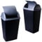 SUSTANIA Mülleimer Küche & Büro 50L,2er Pack - Abfalleimer mit Schwingdeckel, 60x38x26 cm, Robust, Recycelbarer Kunststoff, Schwarz/Silber, Made in EU