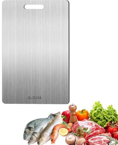 Titan Schneidebrett, 2025 New Titanium Cutting Board Multifunktion, Doppelseitiges Lebensmittel Grade Titan Chopping Board, für Sorgen Sie für Den Ursprünglichen Geschmack Der Zutaten