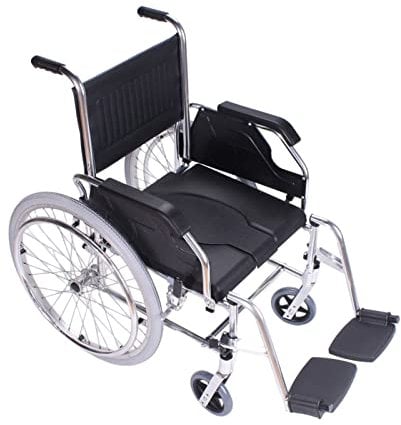 ZONABSQQ Fauteuil Roulant Chaise de Douche roulante, Transfert du lit aux Toilettes, Fauteuil Roulant de Salle de Bain avec Bras rabattables pour handicapés, Personnes âgées, blessés pour la Mobilité