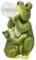 Yeomoo Mutter Frosch Figuren mit Solar Blasen Gartendeko für Draußen - Frog Figur Frosch Deko Lustige Geschenk für Mama Frauen Männer Oma Geburtstag Solar Deko für Garten Balkon Zimmer Deko