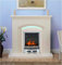 Modern Cream Chrome Remote Control Electric Fire Surround Complete Fireplace Package With LED Light
