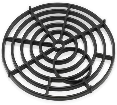 Schwarze Abflussabdeckung – (150 mm) – Durchmesser Kunststoff-Ablaufabdeckung zum Stoppen von Blättern und Schmutz, Gully Grid